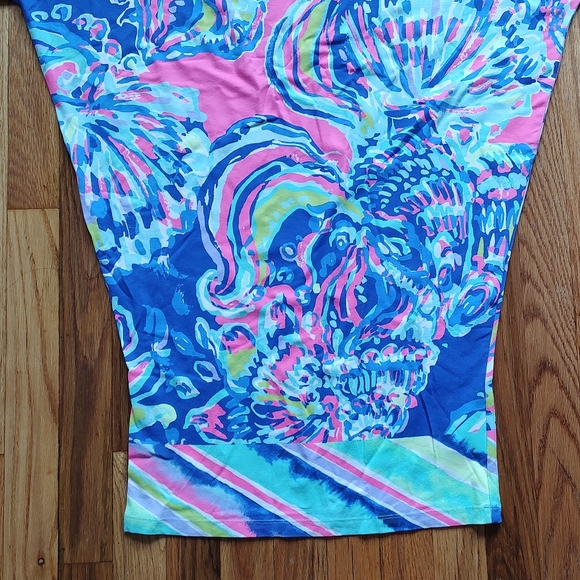 Lilly Pulitzer Lowe Dress Coastal Retreat Blue Pink Yellow White Short Mini S - Picture 13 of 16